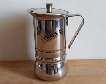 Vintage stovetop espresso maker, La Pratika by G.A.T. made in Italy, moka pot of the 1980s
