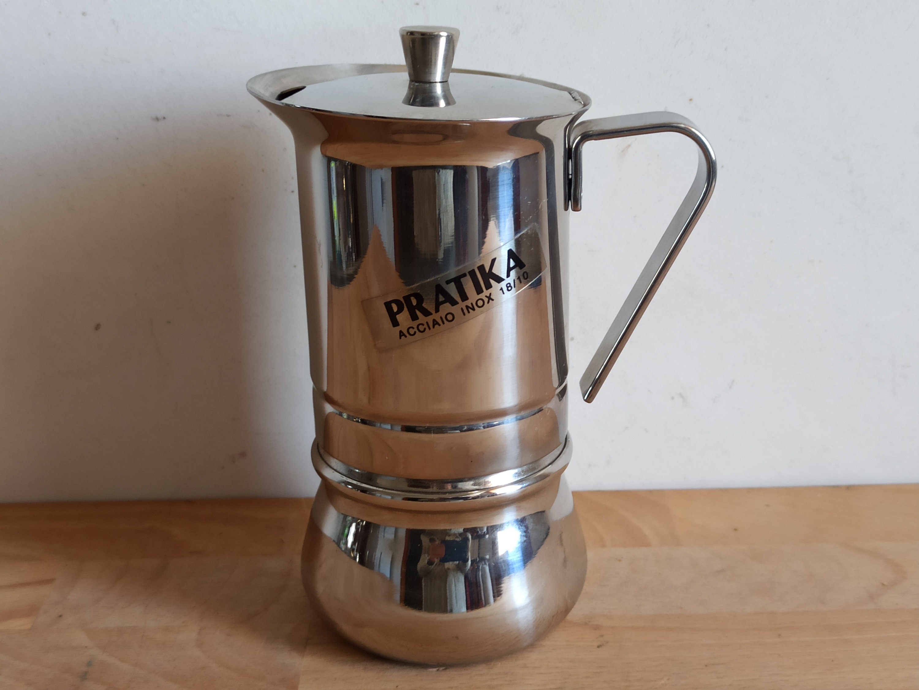 G.A.T Inox 18/10 Stovetop Espresso Maker 6 Cups Vintage Italy Stainless  Steel