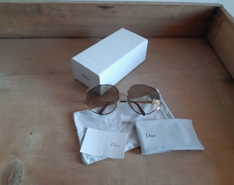 Christian DIOR vintage Sunglasses 80s oversized sunglasses authentic luxury brand gold large sunglasses made in Italy fashion brown red gold