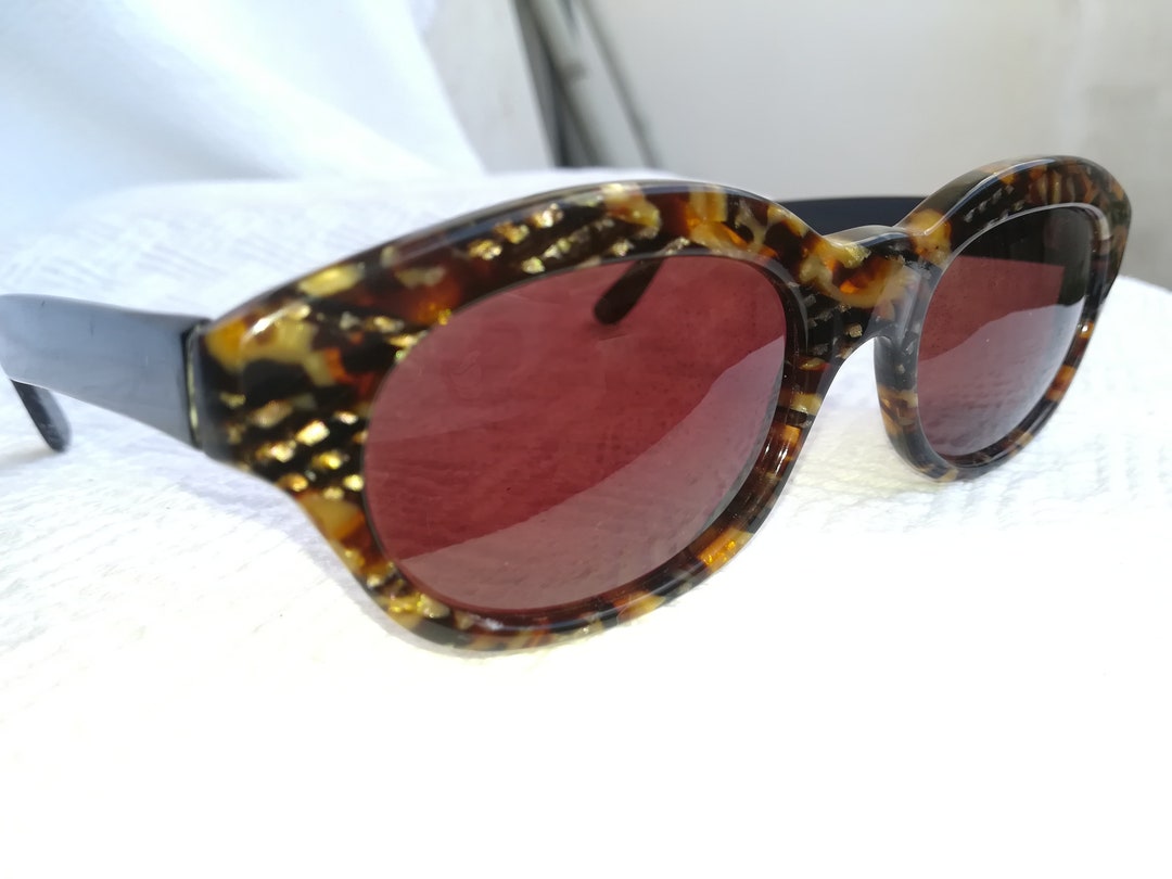 Vintage Sunglasses 60s Made in Italy Rare Piece Pink Lenses Tortoise