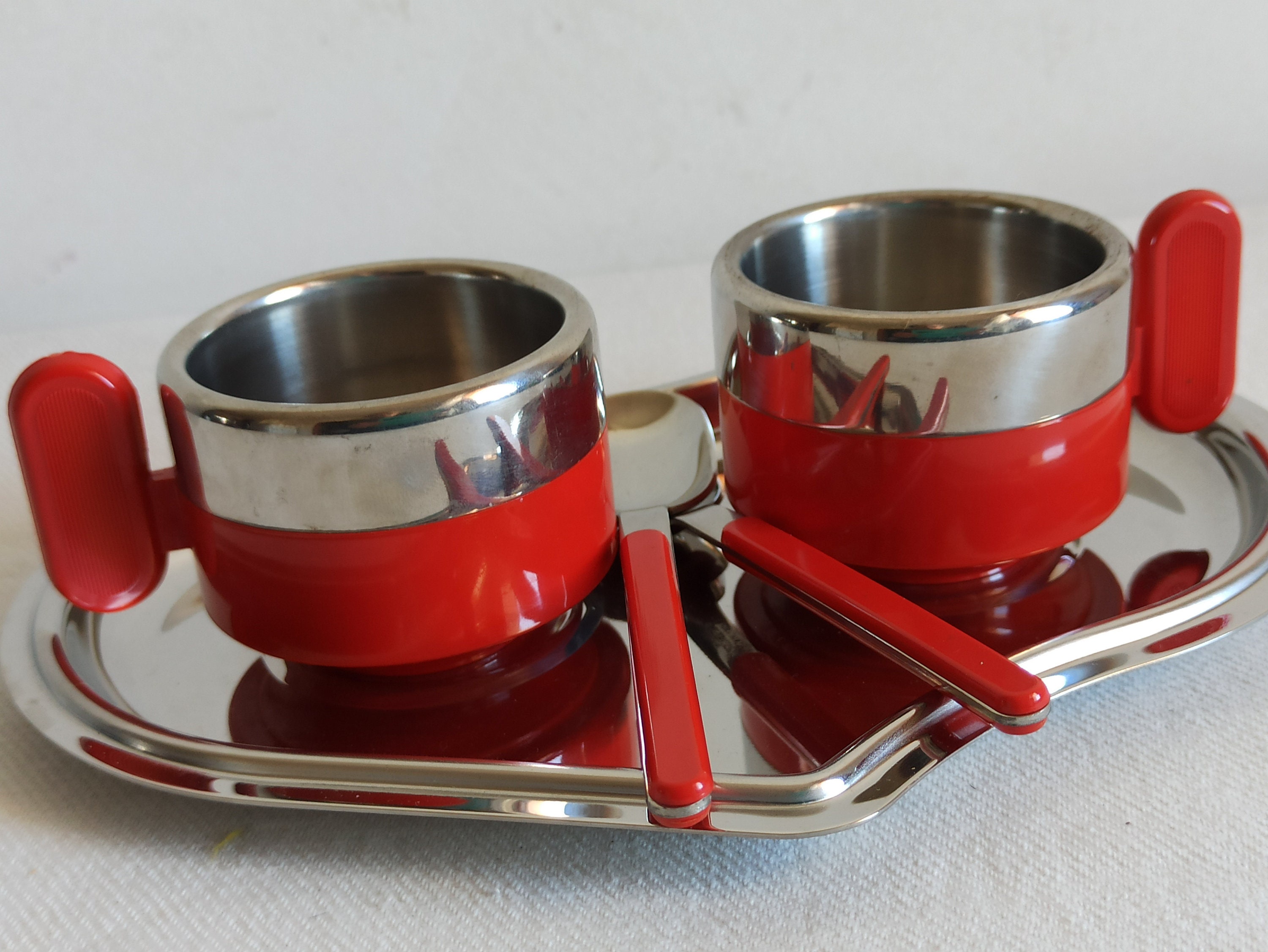 1970 年代のヴィンテージ】Morinox エスプレッソカップ6個&トレイ