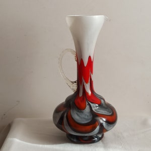Nice space age Carlo Moretti vase, pitcher milkglass italian design Florence Empoli region, midcentury, 1960s