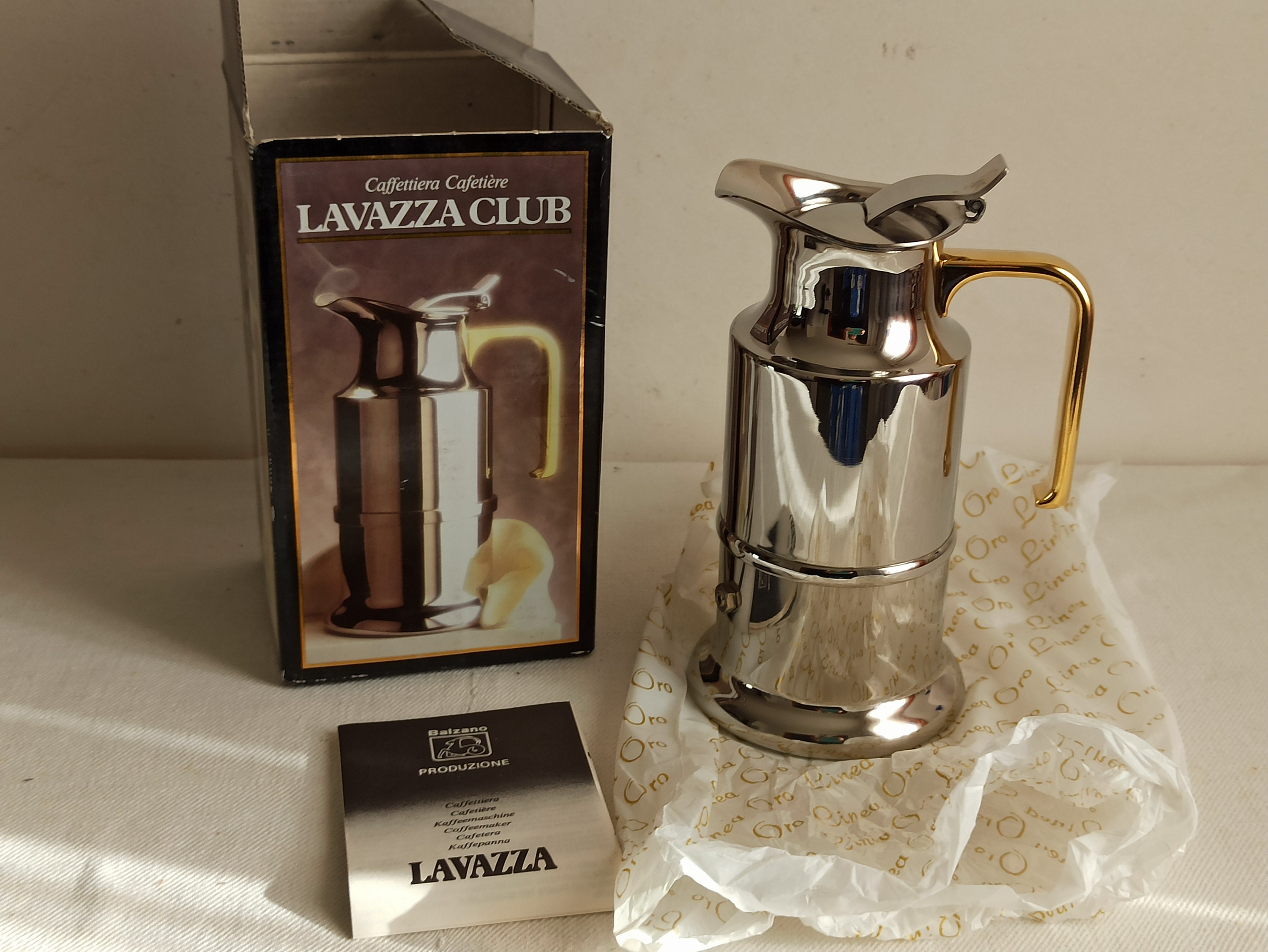 LAVAZZA CLUB Stovetop Moka Pot Made by Balzano, Italy, Espresso
