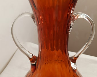 Early florentine glass vase hand-blown made in Italy