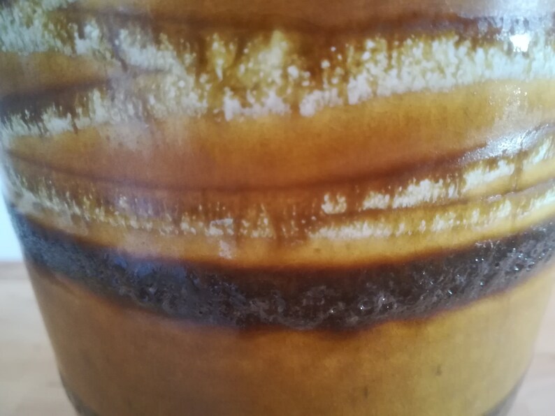 Mid century stylish ocher yellow West German vase 517-30