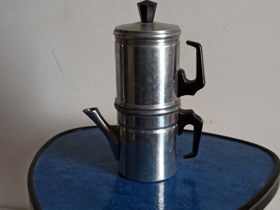 Neapolitan Flip Coffee Pot. Moka Pot ILSA TORINO. Moka Napoletana 1970s,  70s Vintage Coffee Maker Unique Made in Italy 