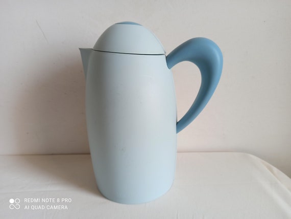 Guzzini Thermos Jug Tobia Designed by Angeletti Ruzza, Made in Italy,  Babyblue, 1990s, Vintage Thermos Pitcher 