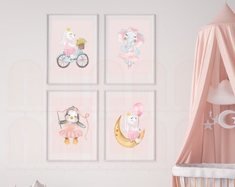 Ballet Animal Friends Poster Set | DIGITAL FILES ONLY | Playroom Decor, Playroom Wall Art, Kids Room Decor, Kids Wall Art, Kids Prints