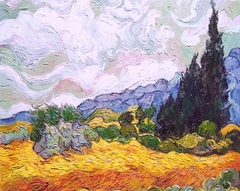Handmade Reproduction Van Gogh Landscape Oil Painting on Canvas,Museum Quality,Wall Art