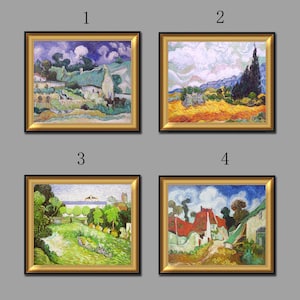 Handmade Reproduction Van Gogh Landscape Oil Painting on Canvas,Museum Quality,Wall Art