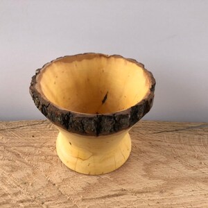 Hand Turned Wood Bowl - Bark on the Rim Box Elder