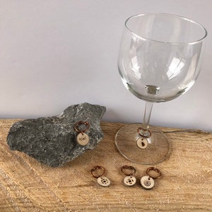 Rustic Maple and Copper Wine Charms