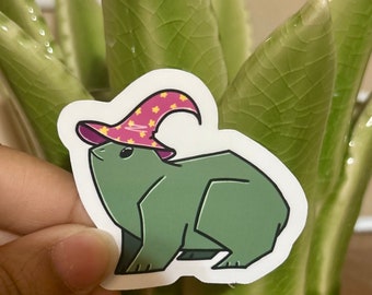 Wizard Frog Sticker // vinyl glossy sticker // Magical & Mystical frog