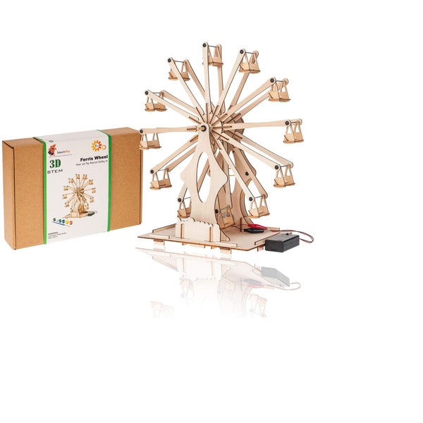 DIY Wooden Ferris Wheel Building Kit | Educational DIY STEM Toys for Boys and Girls | 3D Working Construction Model Kits | Assembly Toy kids