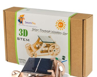 school project solar system STEM Solar Car Toys – DIY Wooden Model Kits to Build for Boys and Girls - Educational Science Experiment Projects 3D Puzzles Inventor Kit