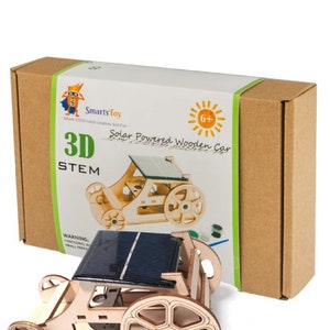 DIY STEM Solar Car Toys – DIY Wooden Model Kits to Build for Boys and Girls - Educational Science Experiment Projects 3D Puzzles Inventor