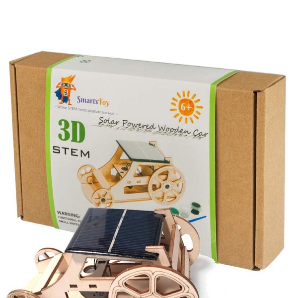 DIY STEM Solar Car Toys – DIY Wooden Model Kits to Build for Boys and Girls - Educational Science Experiment Projects 3D Puzzles Inventor