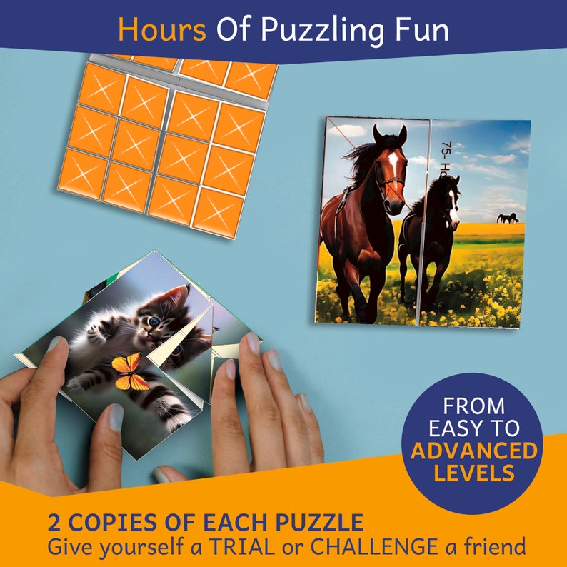 Puzzlefold Origami Kit Puzzle Games 100 Puzzles 200 Sheets Etsy