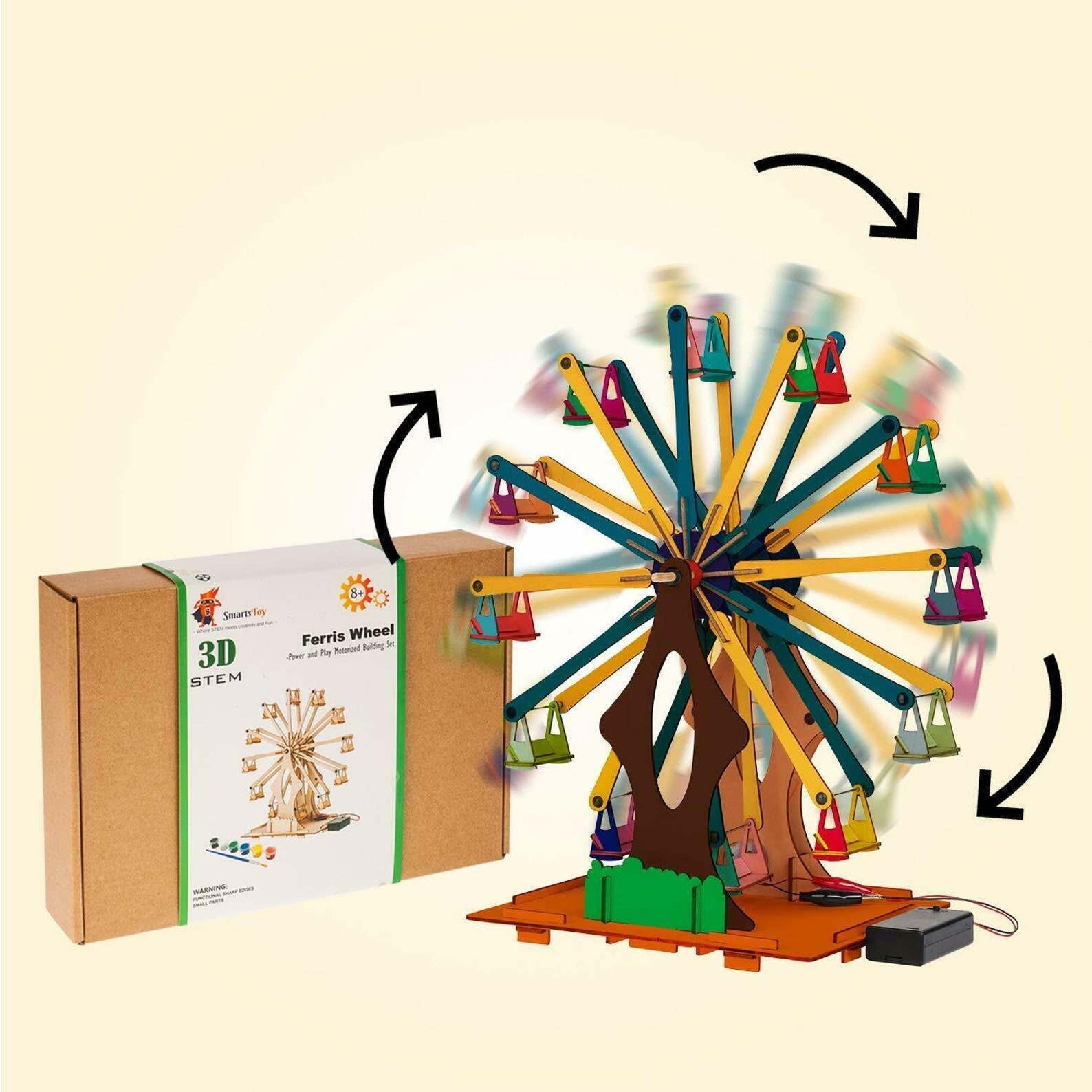 Wooden Ferris Wheel Building Kit Educational DIY STEM Toys Etsy