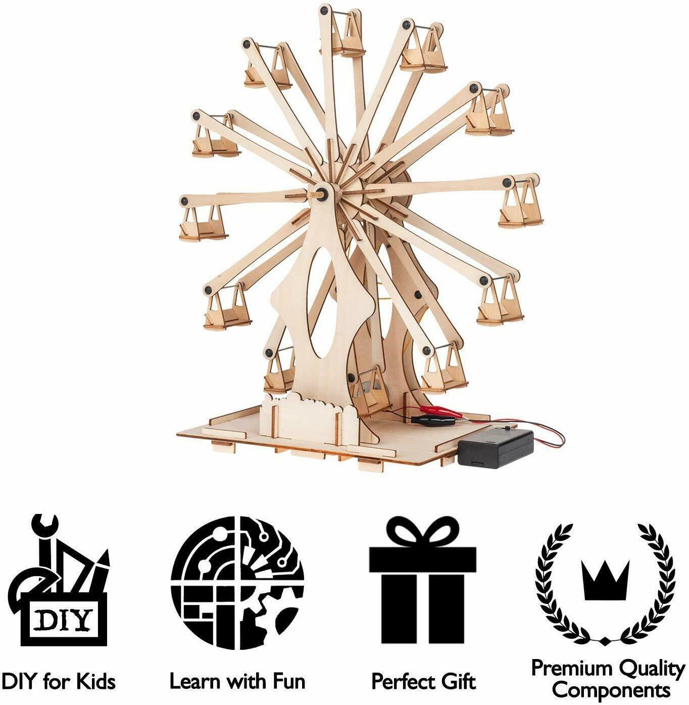 Wooden Ferris Wheel Building Kit Educational DIY STEM Toys Etsy