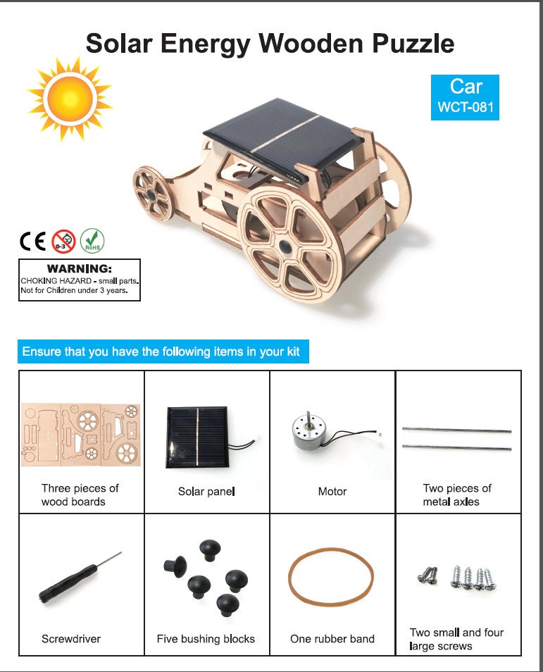 DIY STEM Solar Car Toys DIY Wooden Model Kits to Build for Boys and Girls  Educational Science Experiment Projects 3D Puzzles Inventor 