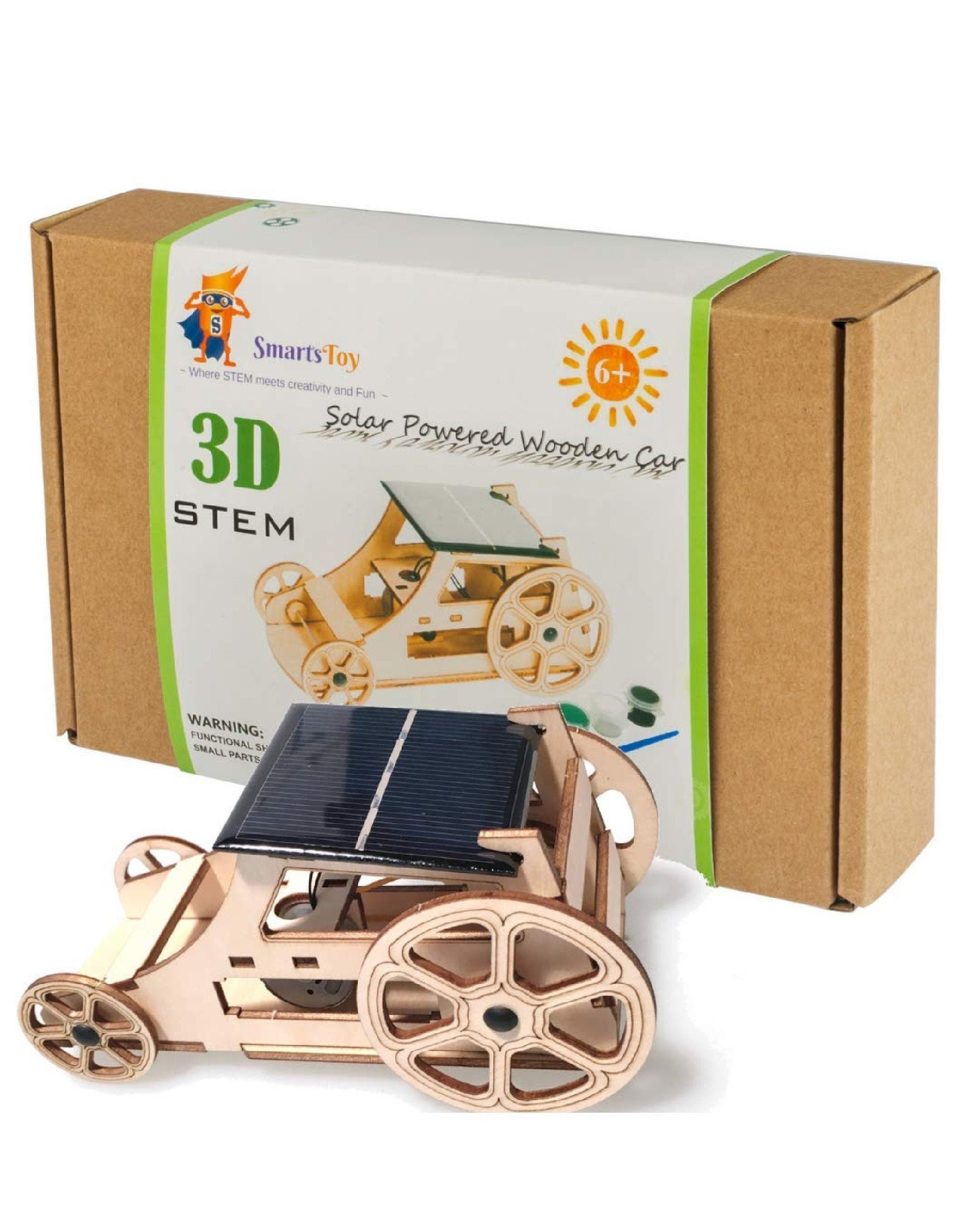 6 in 1 STEM Building Kits for Kids, Wooden Car Model Kit for Boys to Build,  DIY