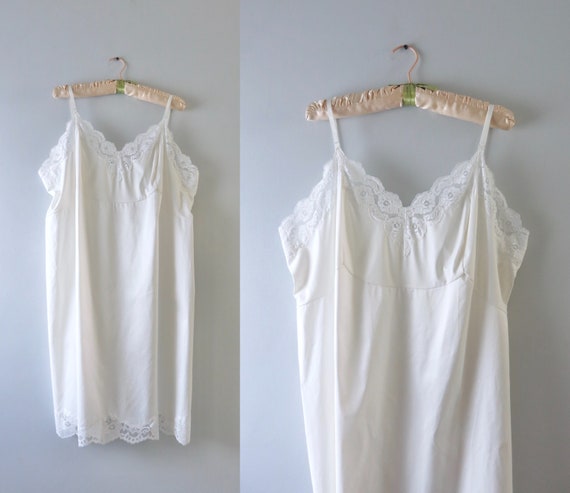Vintage 60s Ivory White Slip Dress 2X