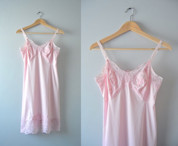 Pink Slip Dress XS 1960s Gossard Pink Nylon & Lace Slip | Etsy