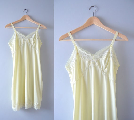 pale yellow slip dress