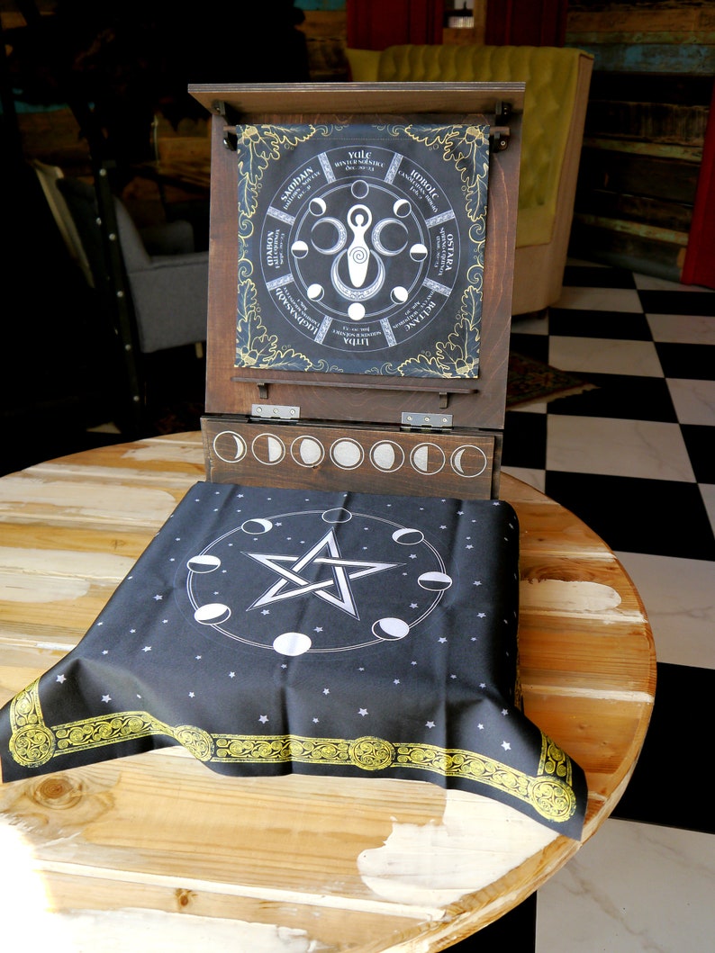 Wiccan Altar Pagan Altar Altar Set With Solstice Calendar Wheel Of The Year