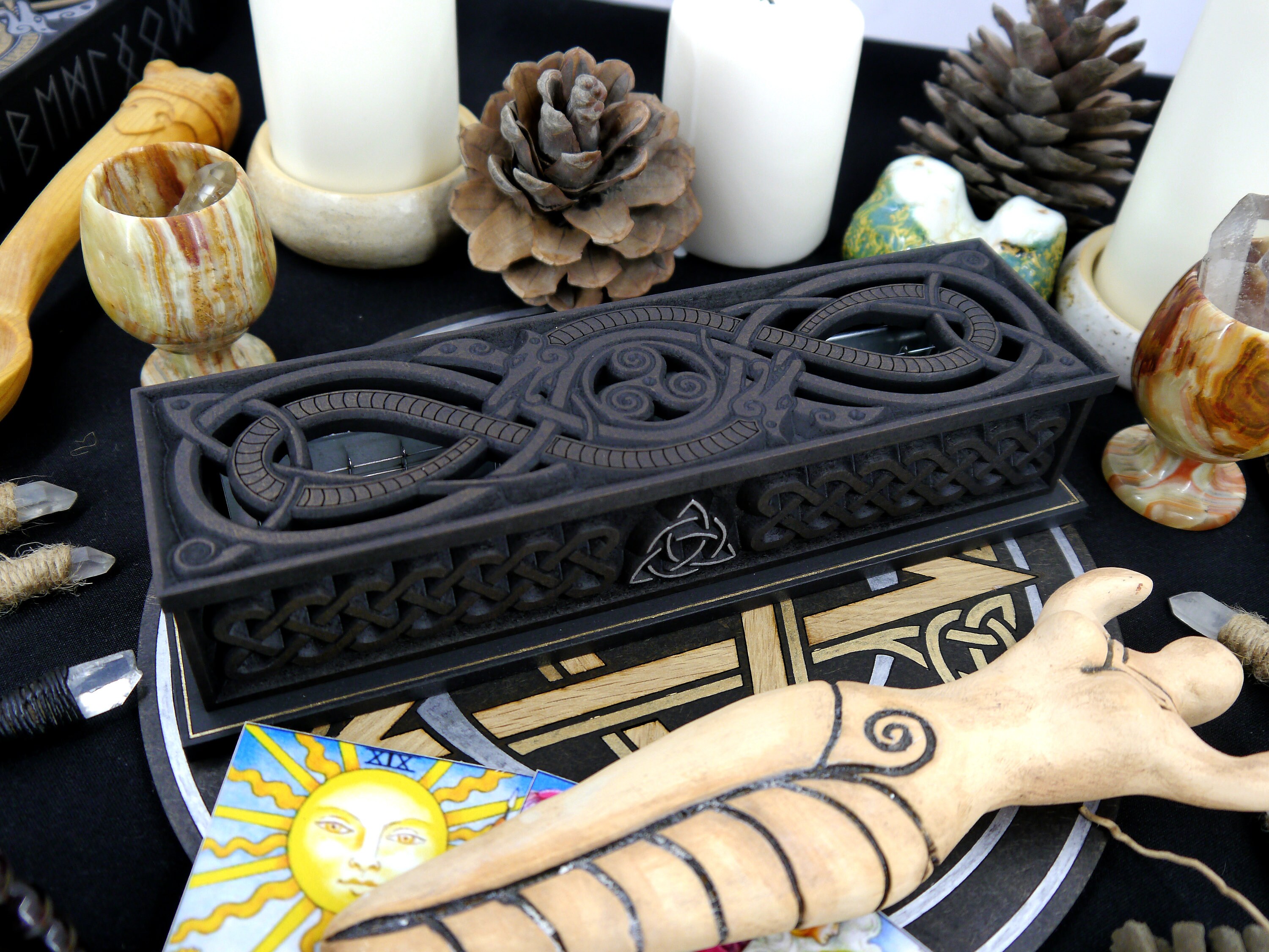 Incense holder in celtic style // Incense burner // Triquetra Etsy