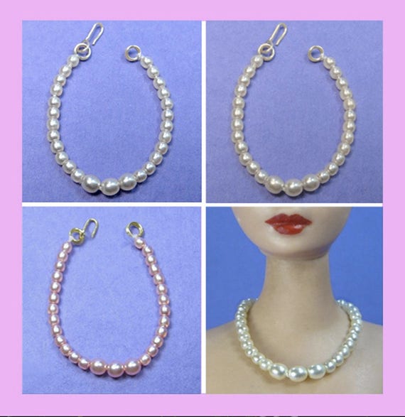 Barbie Dreamz PURPLE DROP PEARL NECKLACE Chain Pendant Doll Jewelry