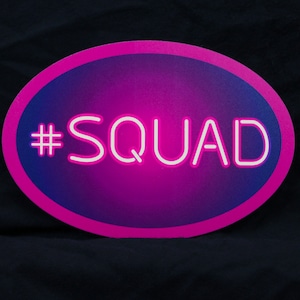 Squad Neon Prom Photo Booth Prop - PVC Durable