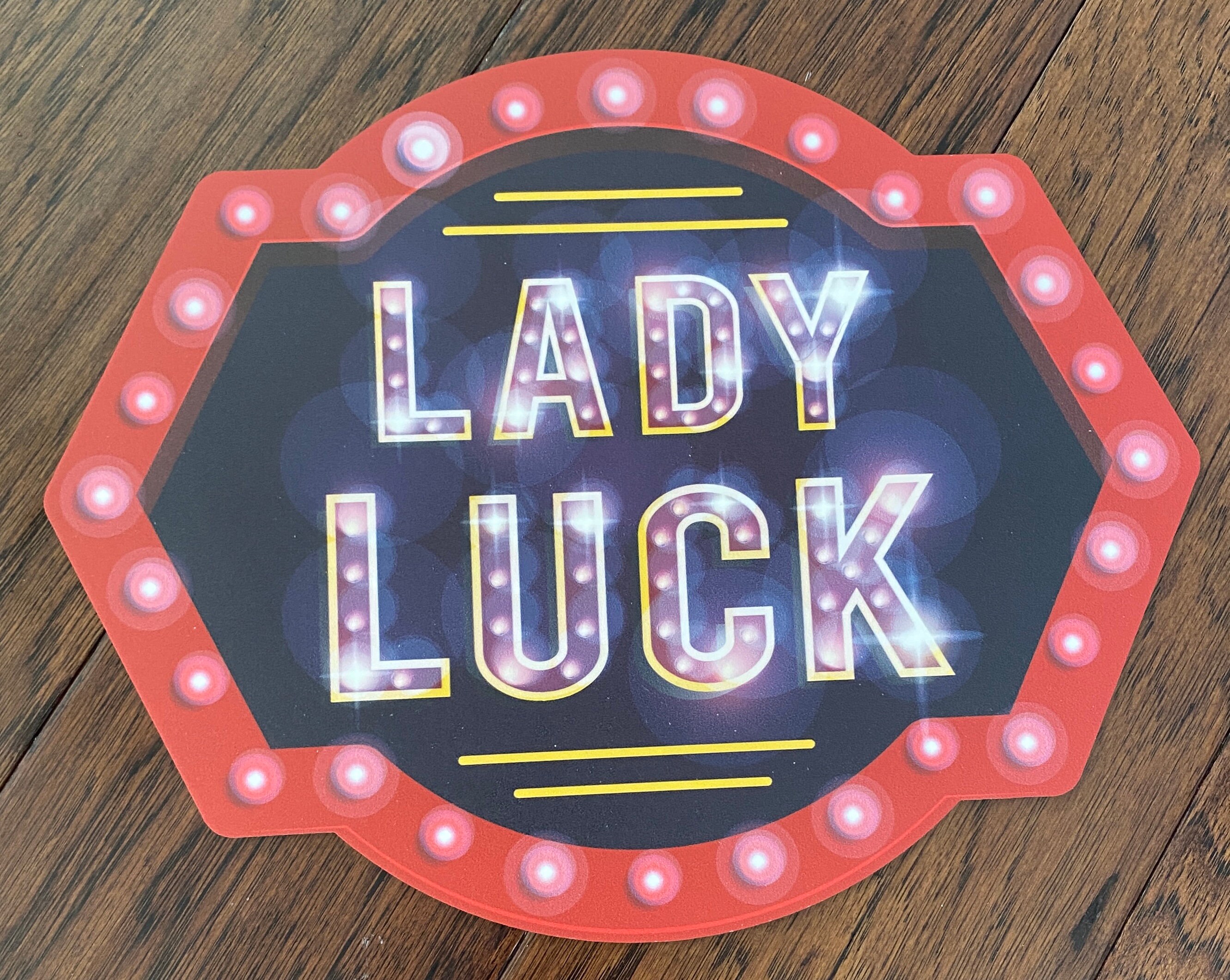 Lady Luck Casino Party Photo Booth Prop PVC Durable