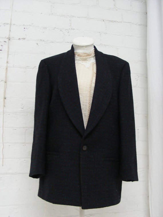 Vintage all wool original 1980/'s marks and Spencer/'s tweed boyfriend style coat box style UK size 12 14 perfect condition.
