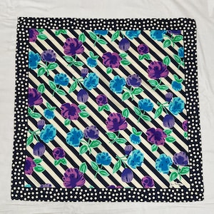 Jim Thompson Thai silk scarf Artist Floral design strong colours excellent