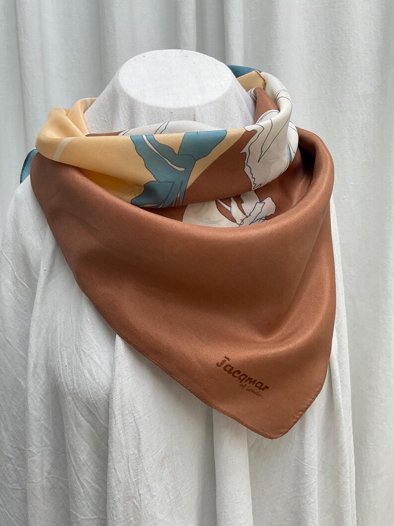 Jacqmar Scarf Vintage Silk Mid Century Floral Art - Etsy UK