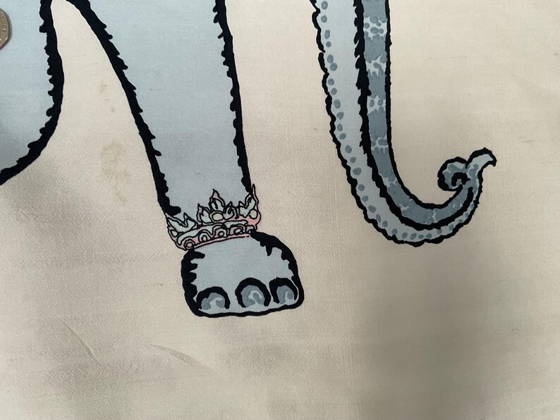 Jim Thompson vintage Shang tun zijden sjaal Goede staat groot formaat 83,5 cm x 89 cm afbeelding 5