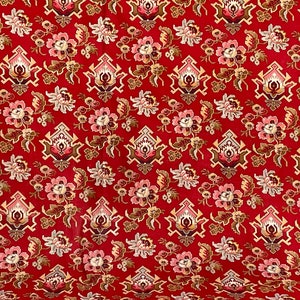 3 mtrs Antique French cotton chintz curtain fabric floral Jacobean paisley style pattern vintage fabric washed ready to use