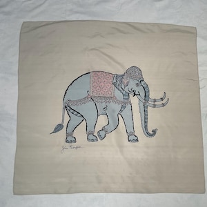 Jim Thompson vintage Shang tun zijden sjaal Goede staat groot formaat 83,5 cm x 89 cm afbeelding 1