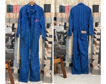 Well worn Vintage French Boiler suit overall  Size large  cotton twill workwear - code 3