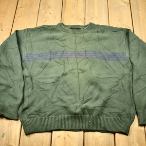 Vintage 1990s Croft & Barrow Color Block Knitted Crewneck Sweater / Vintage 90s Crewneck / Earth Tones / Sweatshirt / Abstract Graphic