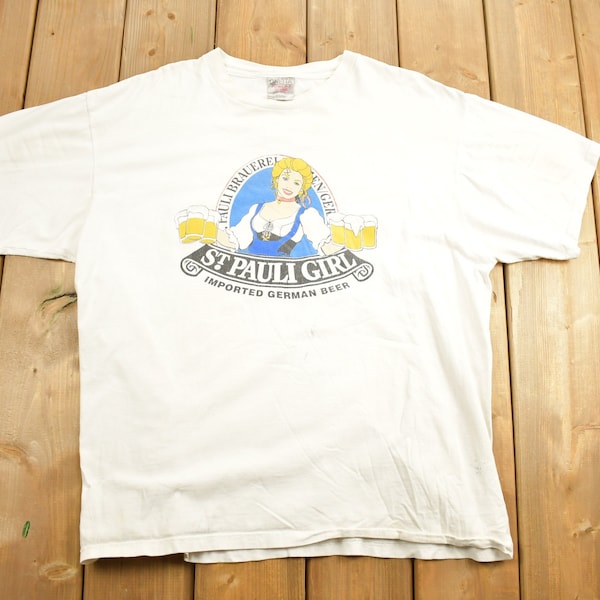 Vintage 1990s St Pauli German Beer Graphic T-Shirt / Streetwear / Retro Style / 90s Graphic Tee / Oneida