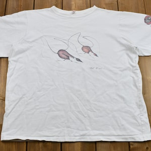 Vintage 1987 Indian Summer Abstract Geese Graphic T-Shirt / Single Stitch / 80s Streetwear / Made in Canada