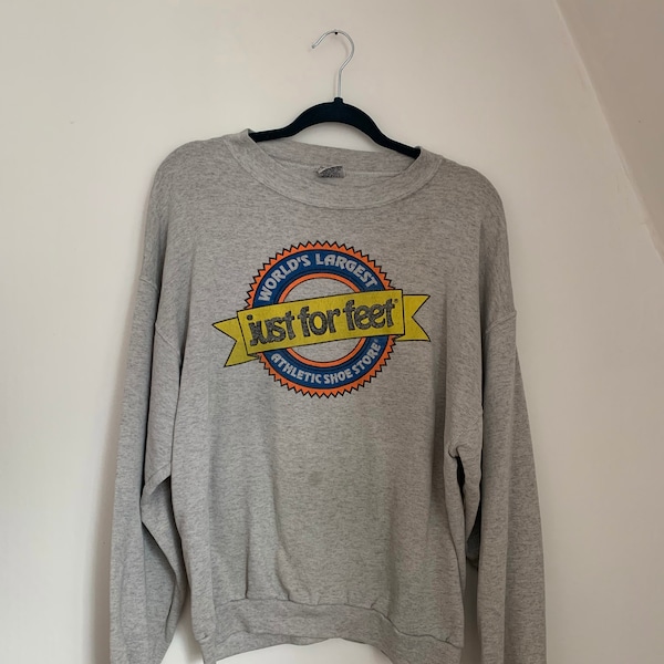 Just for Feet Sweatshirt / Shoe Store / Athletic Shoes / Vintage Shoes / 90s Logo