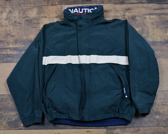 Vintage 1990s Nautica Sport Reversible Jacket / Embroidered