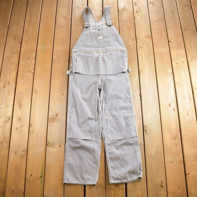 Striped Overalls-Frsh Blu Stripe