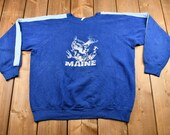 Vintage 1980s Maine Deer Graphic Raglan Sweatshirt 80s Crewneck Souvenir Athleisure Streetwear Travel Tourism Made in USA