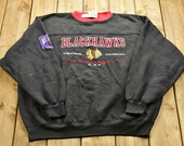 Vintage Chicago Blackhawks Crewneck Sweatshirt Vintage Lee NHL Embroidered Graphic Sportswear Streetwear Athleisure