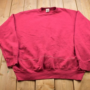 Vintage 1990s Blank Red Heavy Crewneck Sweatshirt / 90s Crewneck / Made In USA / Essential / Streetwear / 90s Blank